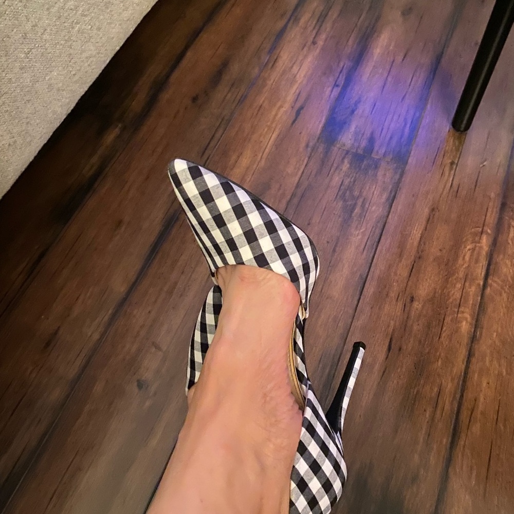 Jessica Simpson Gingham Black and White Heels - Picture 6 of 8